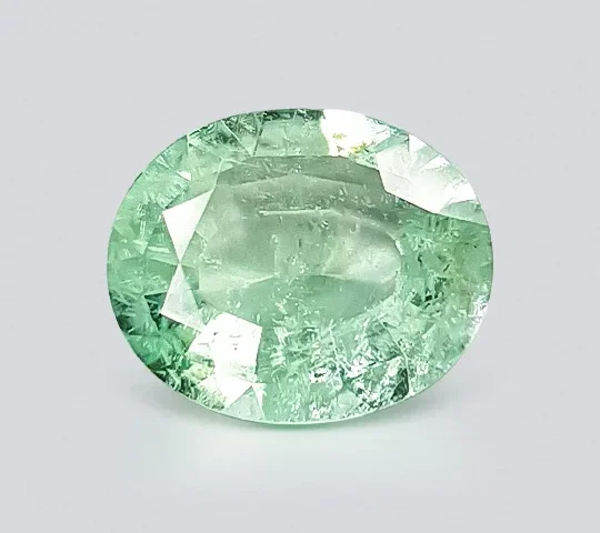 Cushion cut Pastel green and blue Paraiba