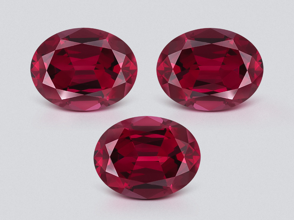 Set of rhodolite garnets oval cut 6.58 carats, Madagascar Image №1