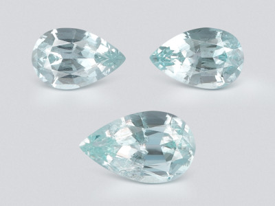 Set of aquamarines pear cut 4.07 carats, Madagascar photo