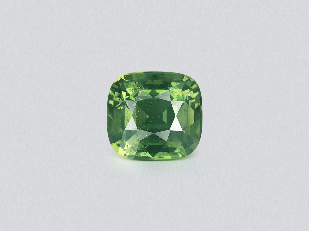 Green zircon cushion cut 6.33 carats, Tanzania  Image №1