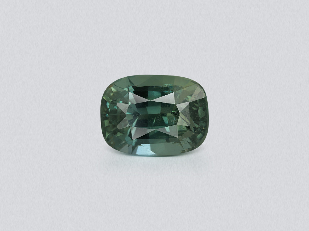 Unheated Teal sapphire cushion cut 5.08 carats, Tanzania Image №1