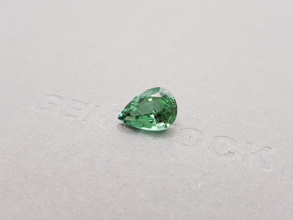 Blueish green pear cut tourmaline 3.97 ct Image №3