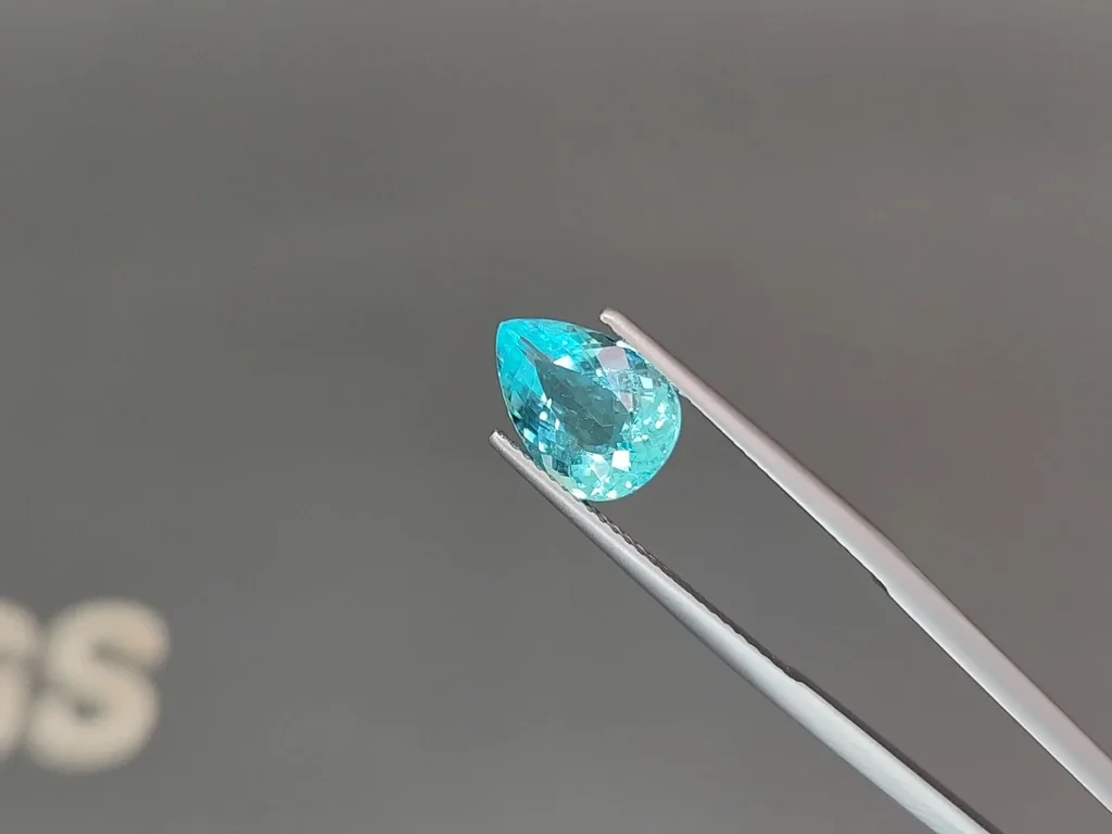 Neon blue tourmaline Paraiba pear cut 2.64 carats, Africa Image №3