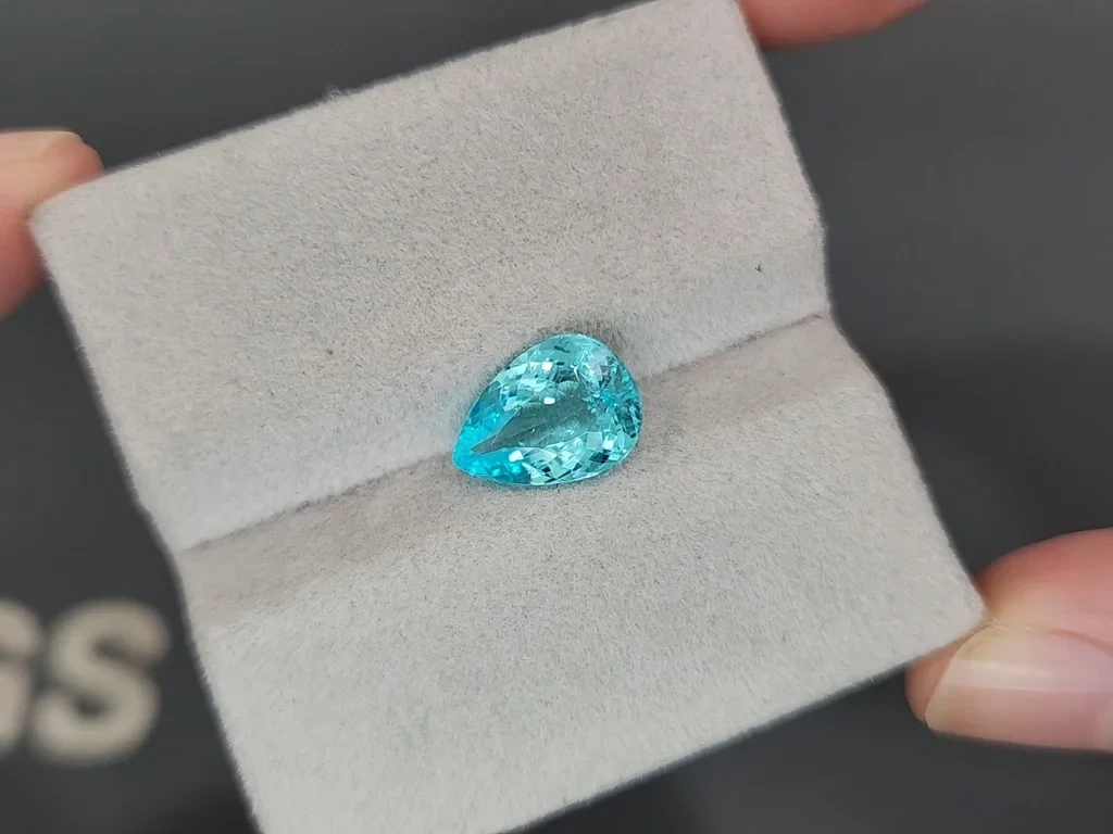 Neon blue tourmaline Paraiba pear cut 2.64 carats, Africa Image №4