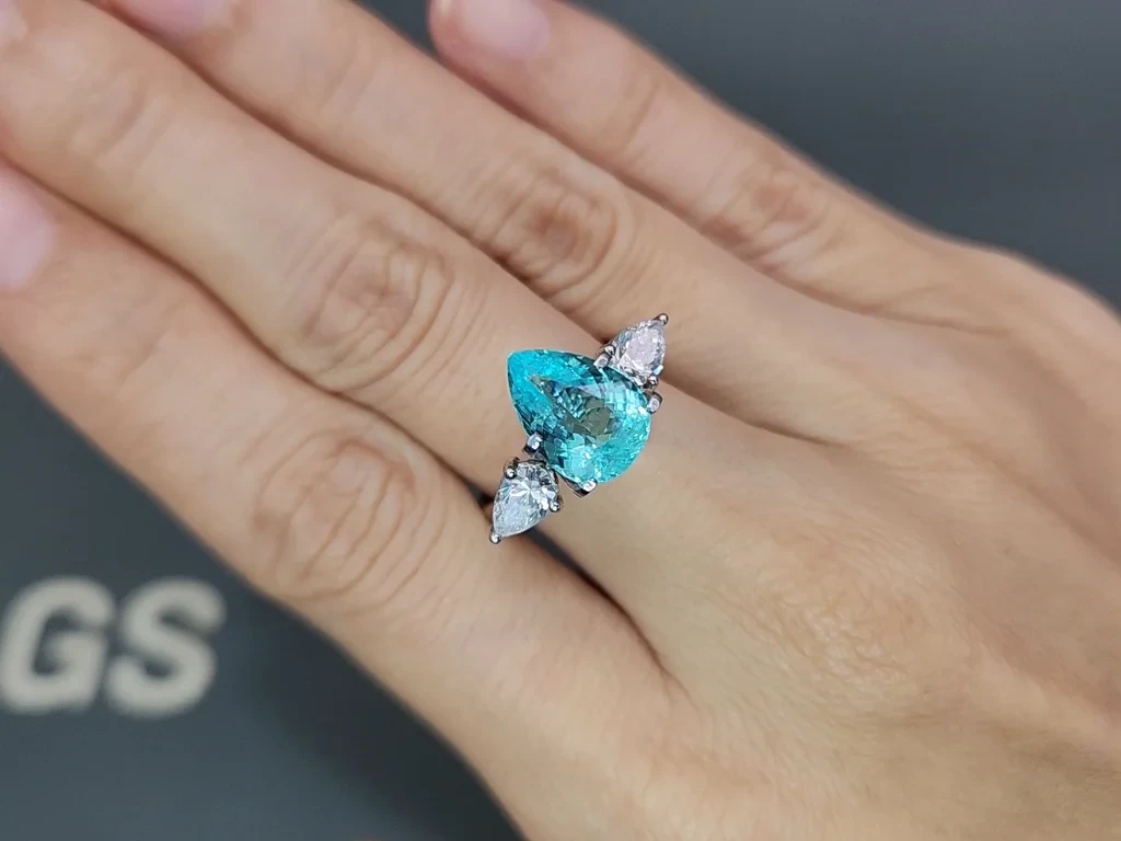 Neon blue tourmaline Paraiba pear cut 2.64 carats, Africa Image №5