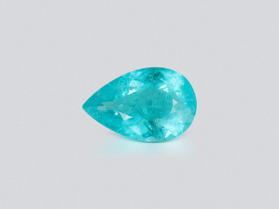 Neon Paraiba tourmaline greenish blue pear cut 3.58 carats, Mozambique  photo