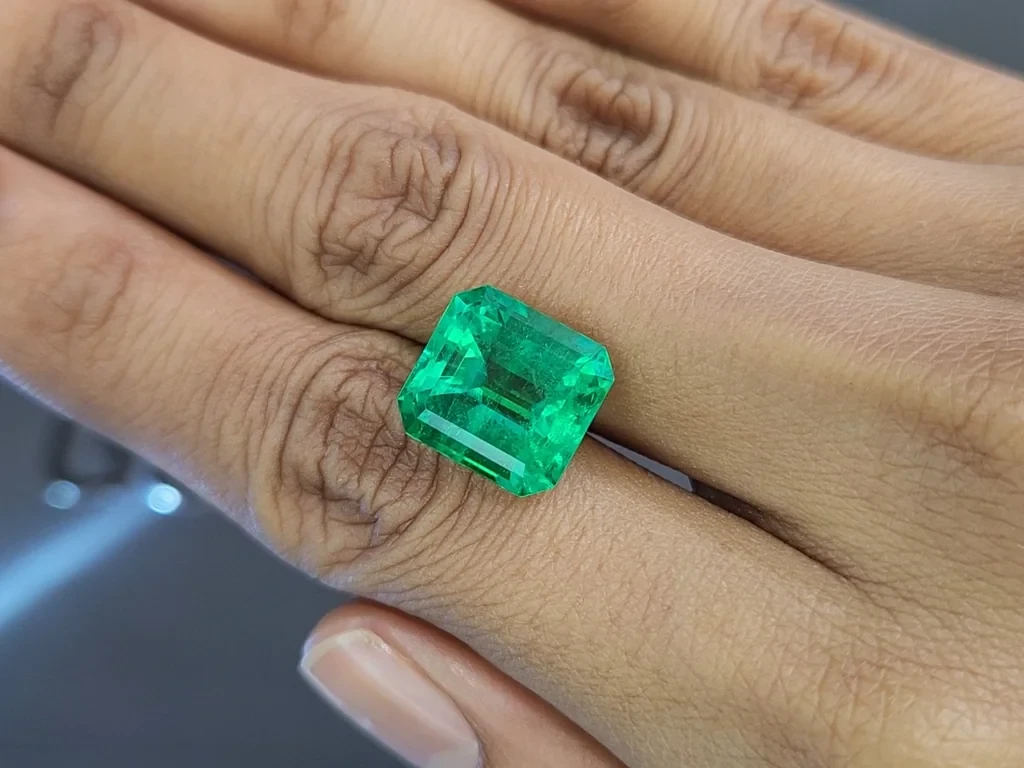 Emerald  Intense Green octagon cut 8.38 carats, Colombia Image №2