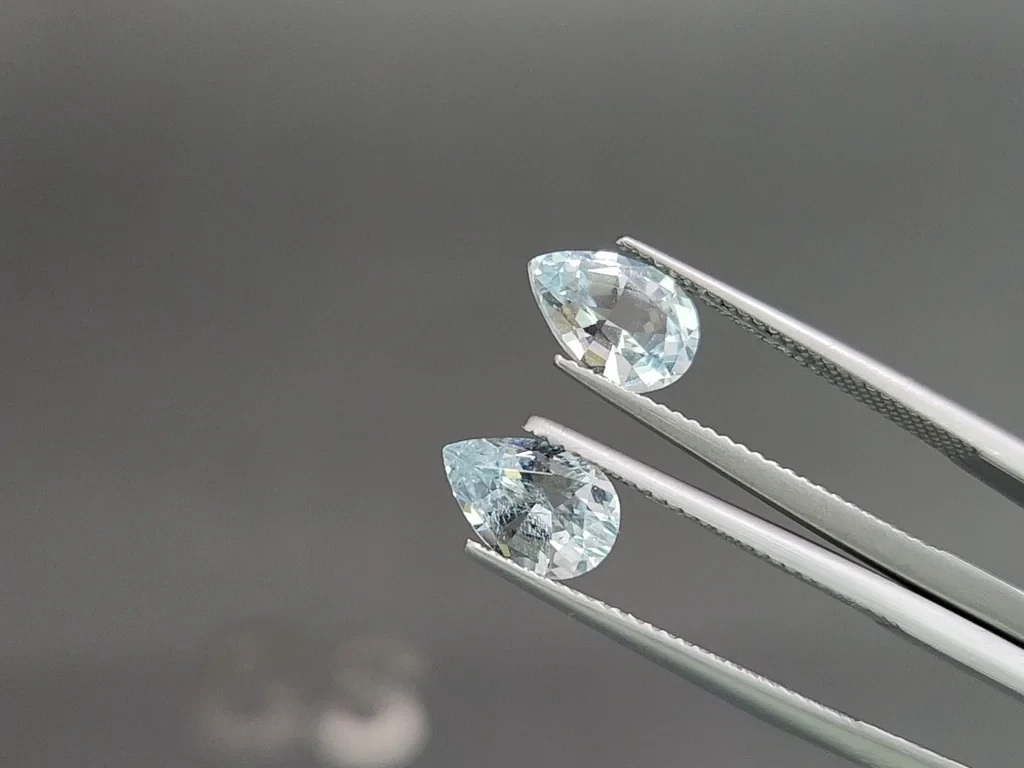 Set of aquamarines pear cut 3.90 carats, Madagascar Image №4