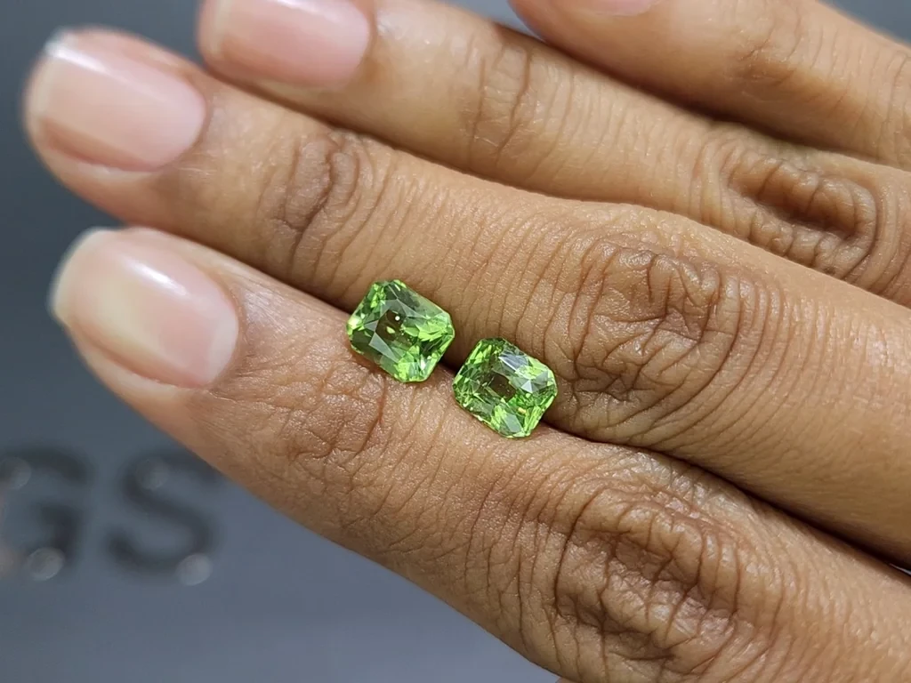 Pair of tsavorite garnets radiant cut  3.30 carats, Africa Image №2