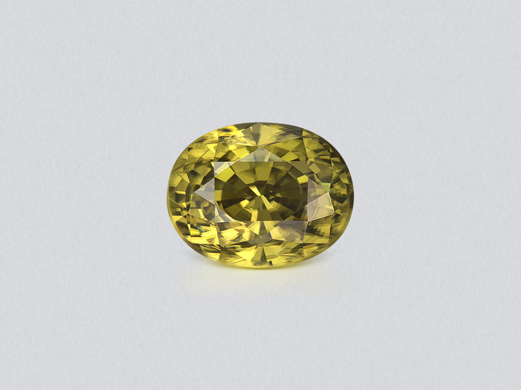 Zircon Vivid greenish yellow oval cut 3.98 carats, Sri Lanka Image №1