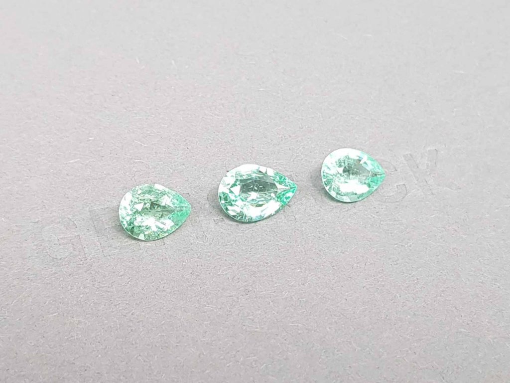 Set of pear cut Paraiba tourmalines 3.13 ct, Mozambique Image №3