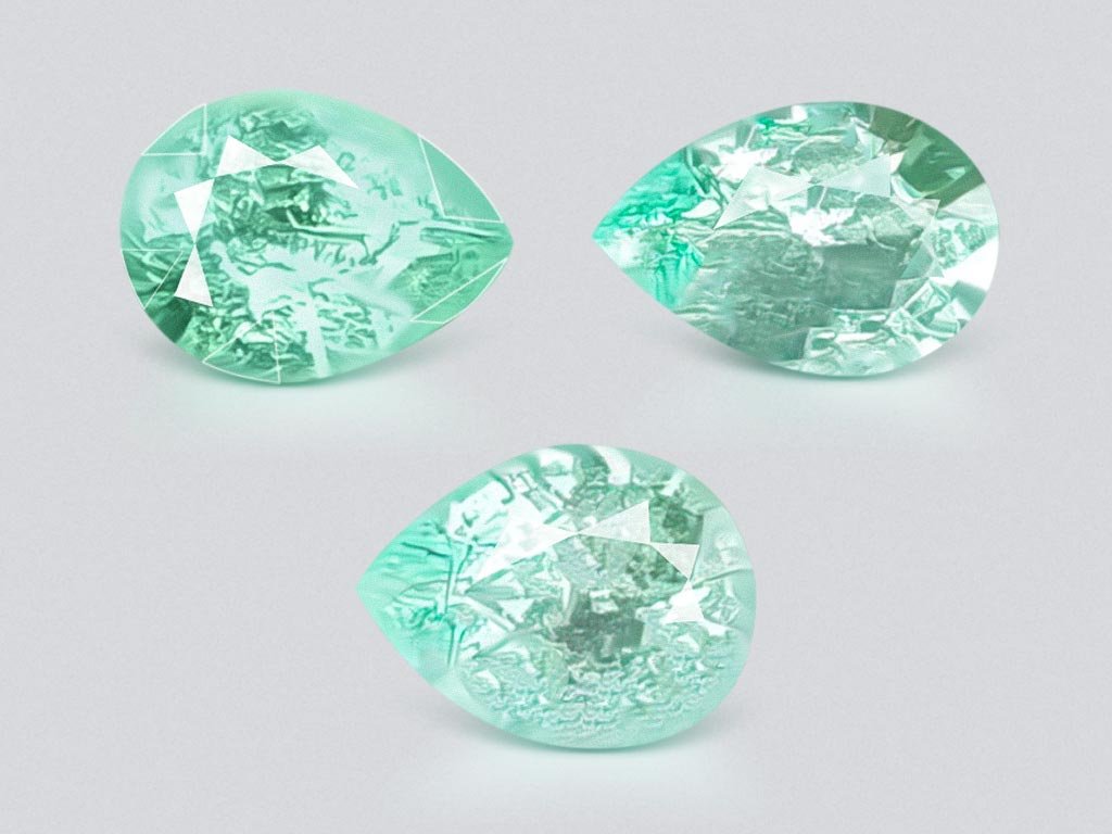 Set of pear cut Paraiba tourmalines 3.13 ct, Mozambique Image №1