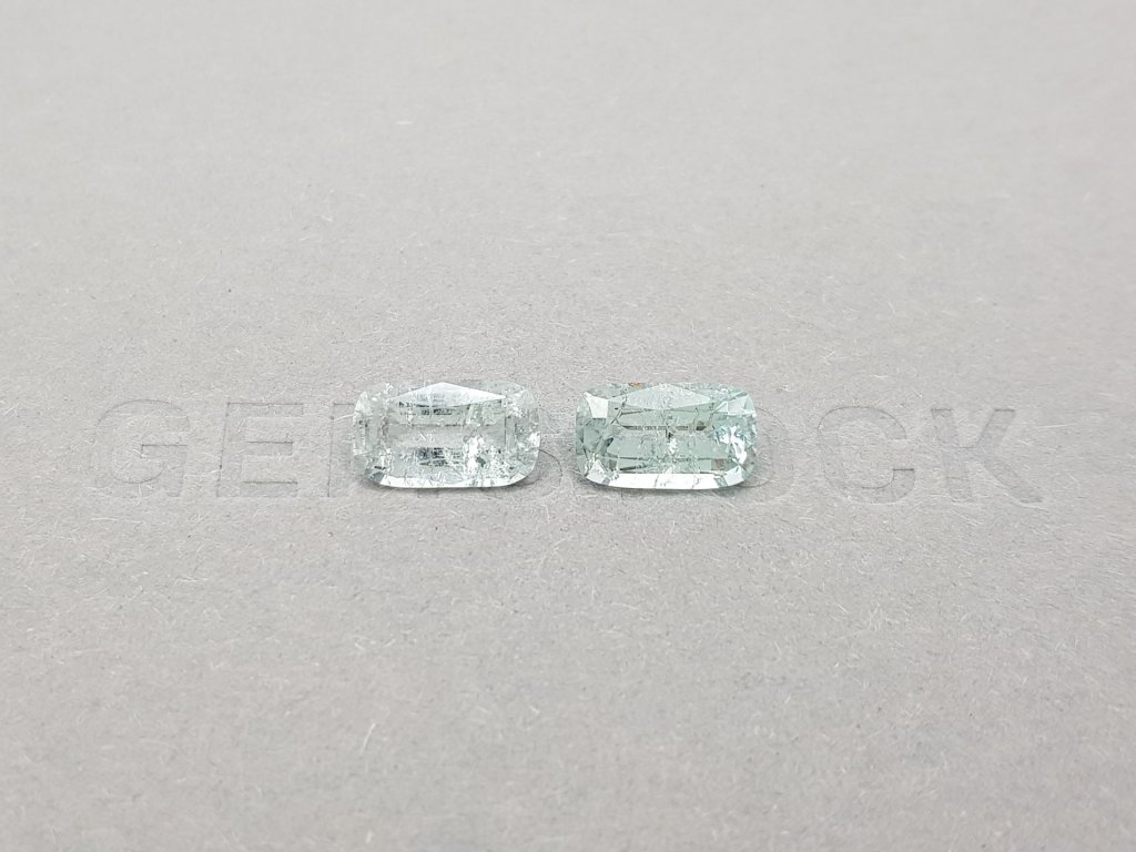 Pair of light blue cushion cut tourmalines 3.14 ct Image №2
