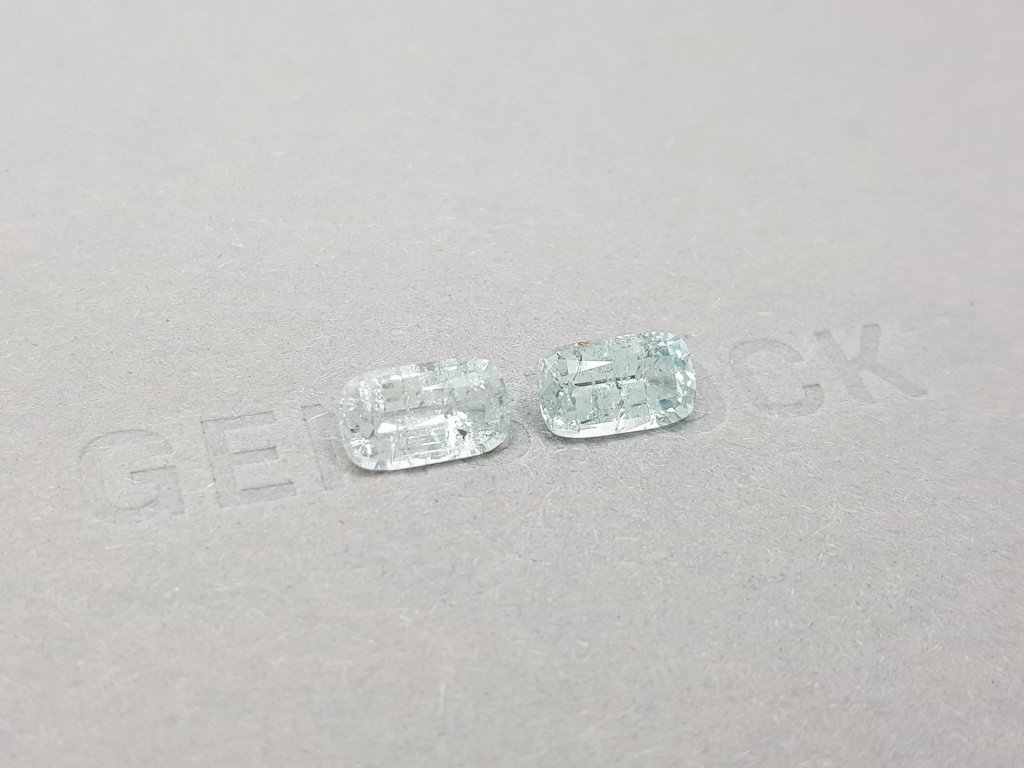 Pair of light blue cushion cut tourmalines 3.14 ct Image №3