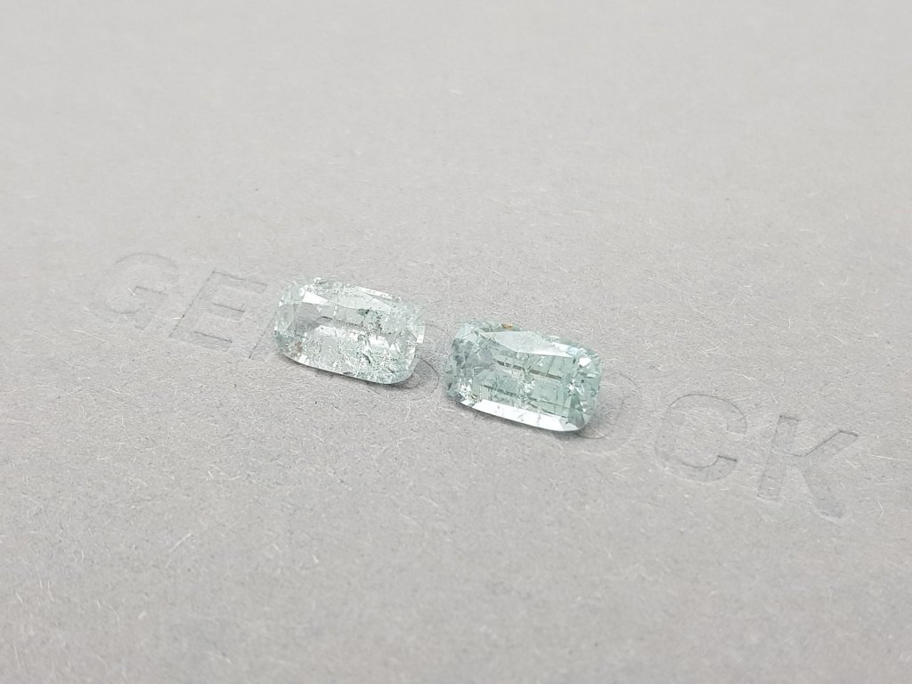 Pair of light blue cushion cut tourmalines 3.14 ct Image №4