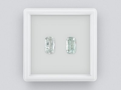 Pair of light blue cushion cut tourmalines 3.14 ct photo