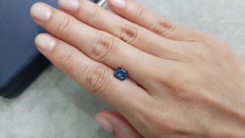 Cobalt blue spinel in octagon cut from Tanzania 1.49 carats Image №2