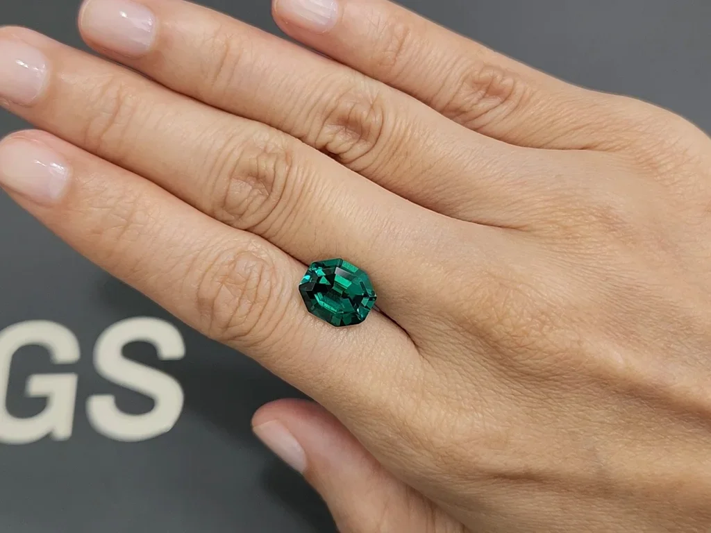 Rare Lagoon tourmaline with intense blue hue in octagon cut 4.33 carats, Africa Image №2