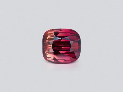 Rare 14.79ct polychrome red zircon cushion cut, Madagascar   photo