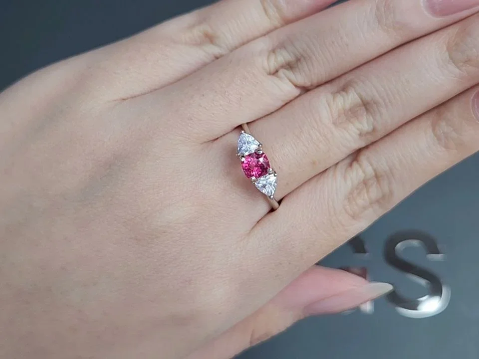 Vivid pink Mahenge spinel in cushion cut 0.82 carats, Tanzania Image №5