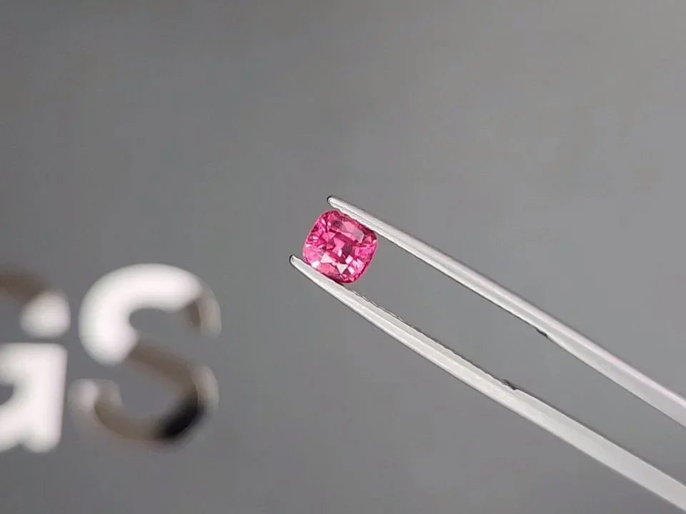 Vivid pink Mahenge spinel in cushion cut 0.82 carats, Tanzania Image №3