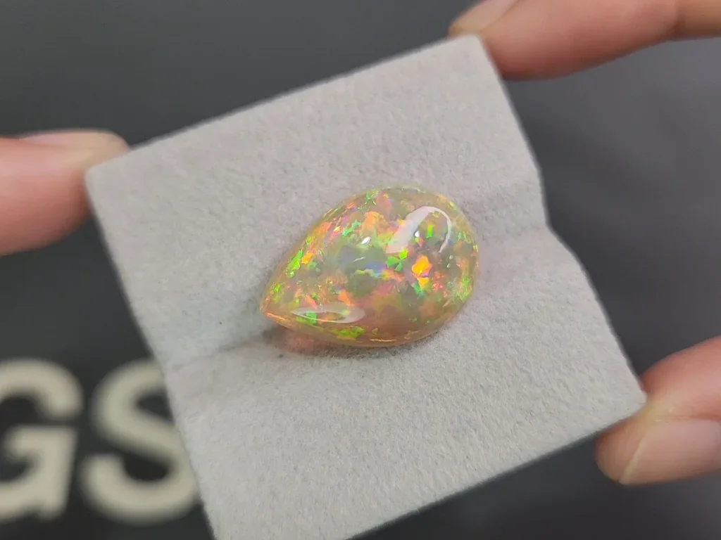 Black opal cabochon cut 11.56 carats, Ethiopia Image №4