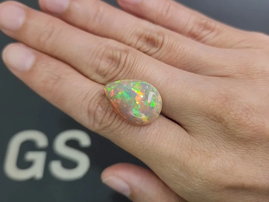 Black opal cabochon cut 11.56 carats, Ethiopia Image №2