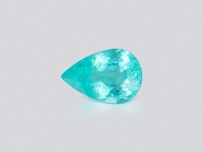 Neon Paraiba tourmaline  greenish blue pear cut 3.36 carats, Mozambique photo