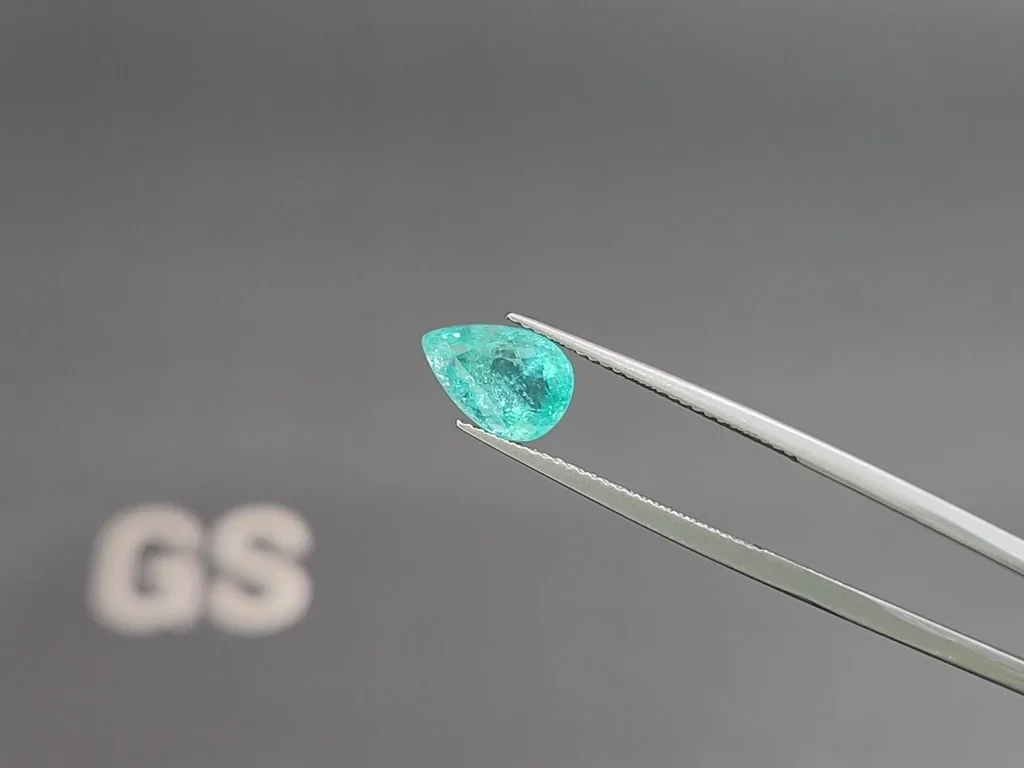 Neon blue Paraiba tourmaline in pear cut 2.78 carats, Mozambique Image №3