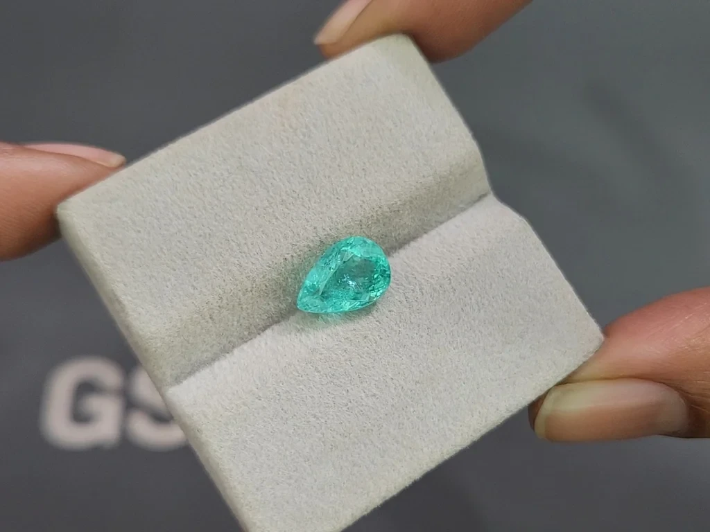 Neon blue Paraiba tourmaline in pear cut 2.78 carats, Mozambique Image №4