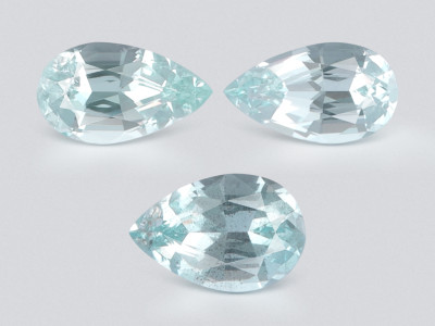 Set of aquamarines pear cut 3.03 carats, Madagascar photo