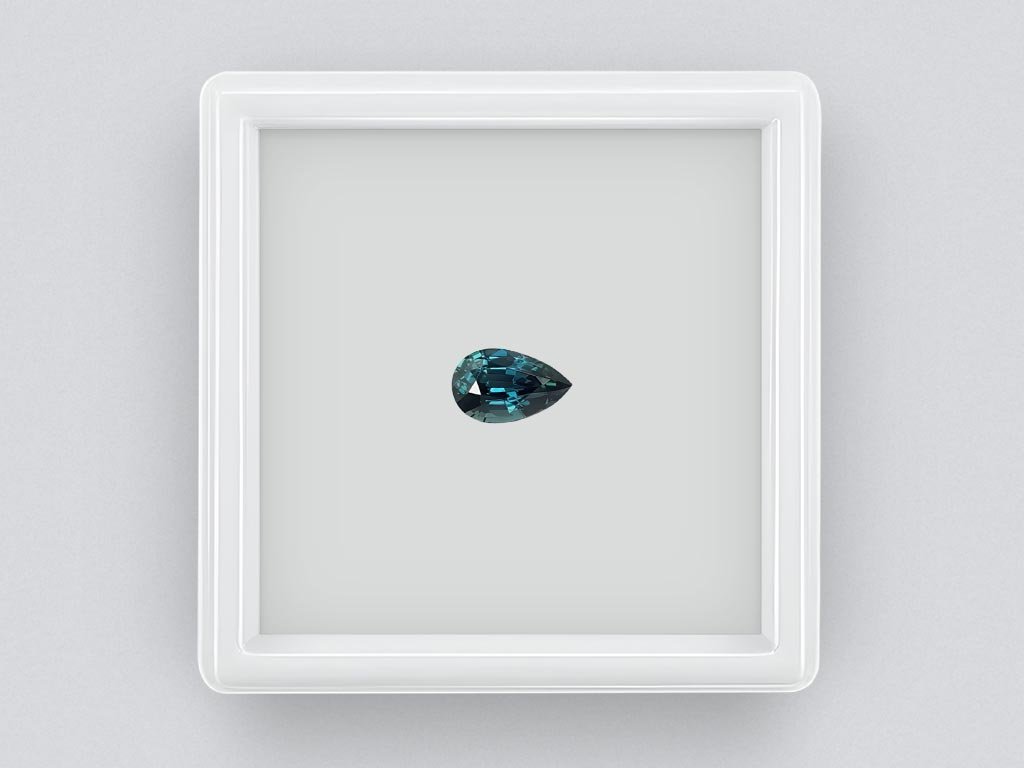 Unheated teal pear cut sapphire 1.26 ct, Madagascar Image №1