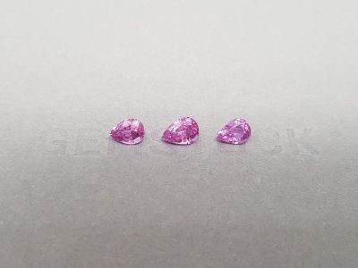 Set of unheated pear cut pink sapphires 2.48 ct, Madagascar photo