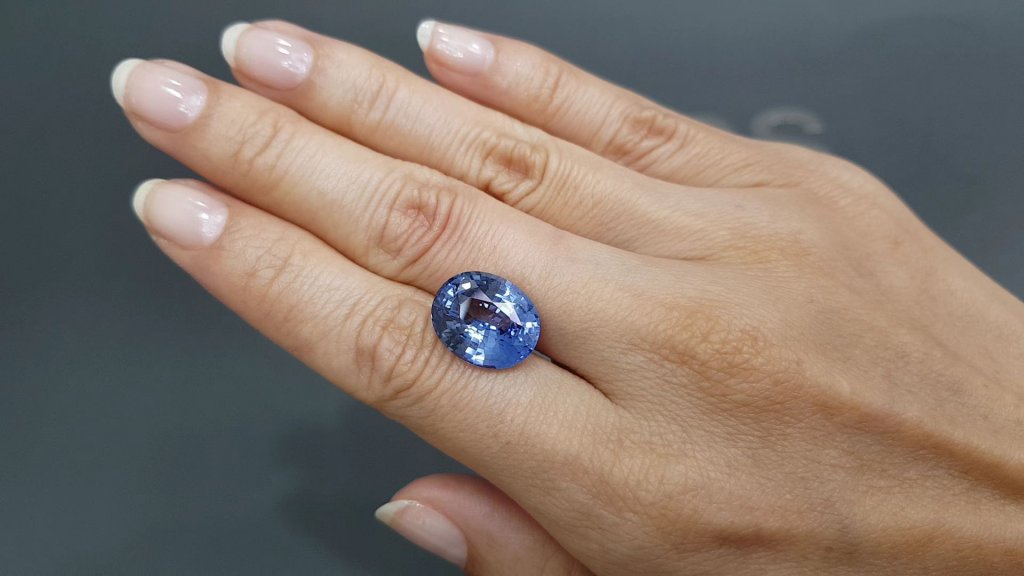 Cornflower blue sapphire in oval cut 11.54 ct, Sri Lanka Image №5
