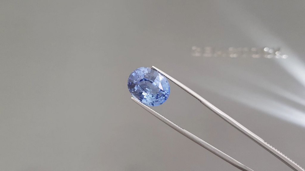Cornflower blue sapphire in oval cut 11.54 ct, Sri Lanka Image №2