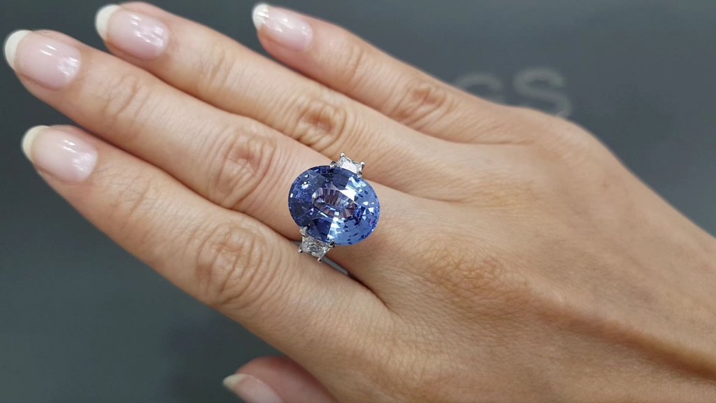 Cornflower blue sapphire in oval cut 11.54 ct, Sri Lanka Image №4