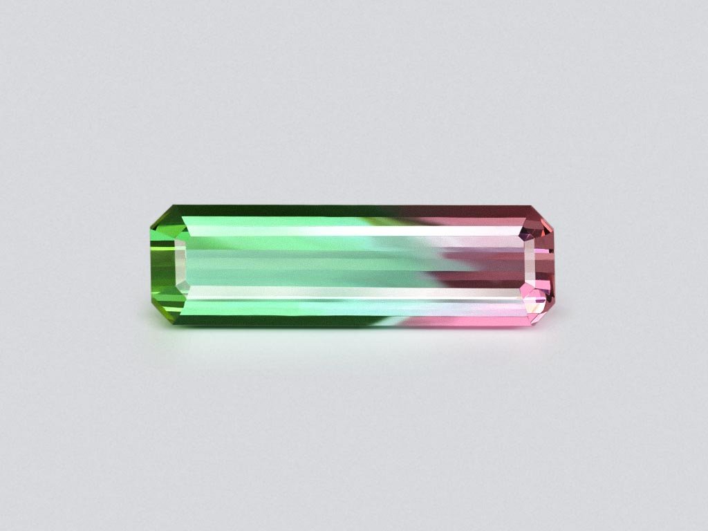 Bi-color watermelon tourmaline in octagon cut 5.24 carats, Africa Image №1