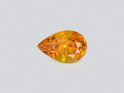 Yellow-orange sapphire in pear cut 1.67 carats, Sri Lanka photo