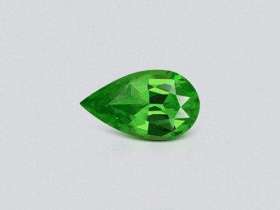 Neon Green tsavorite garnet in pear cut 1.61 carats, Tanzania photo