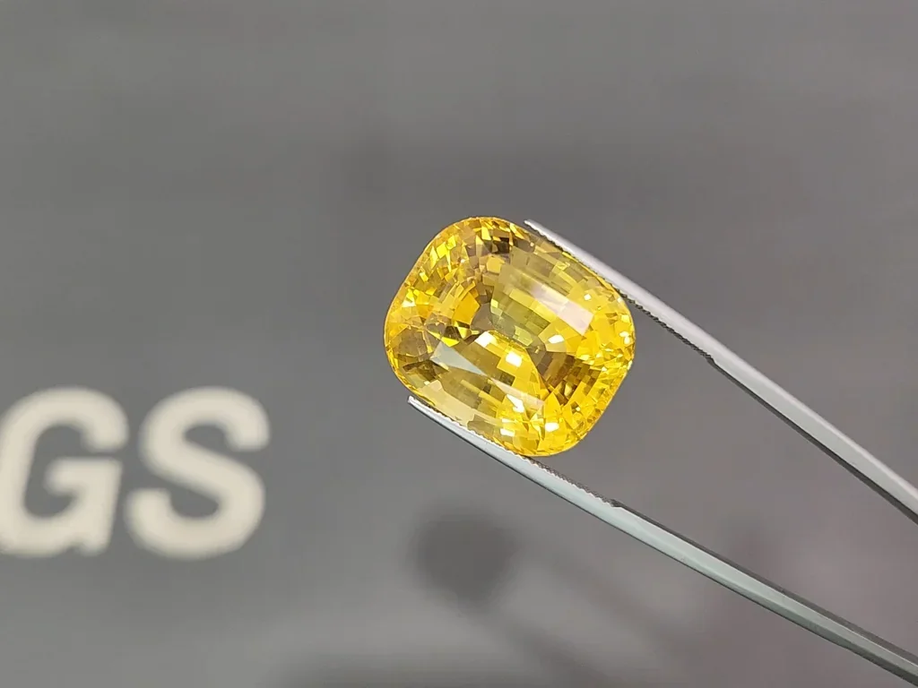 Unique unheated Golden Yellow sapphire in cushion cut 49.90 carats, Sri Lanka Image №3