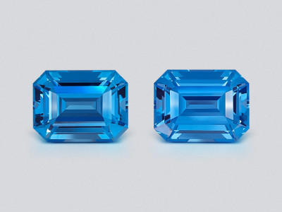 Pair topaz Swiss Blue octagon cut 22.10 carats, Brazil photo