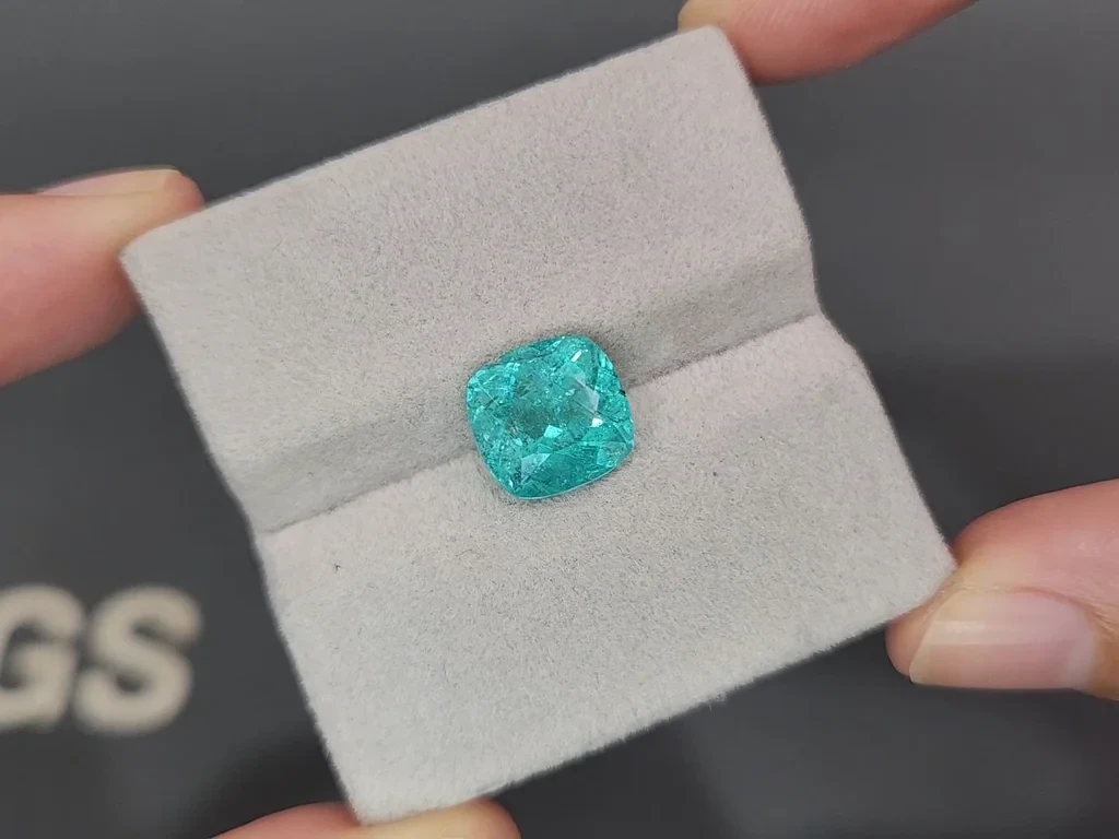 Tourmaline Paraiba cushion cut 4.31 carats, Africa Image №4