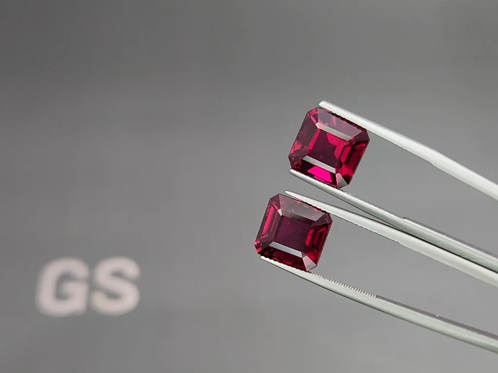 Pair of tourmalines rubellites asscher cut 16.50 carats, Africa Image №3
