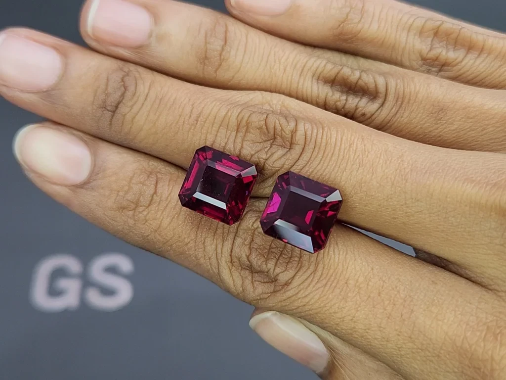 Pair of tourmalines rubellites asscher cut 16.50 carats, Africa Image №2