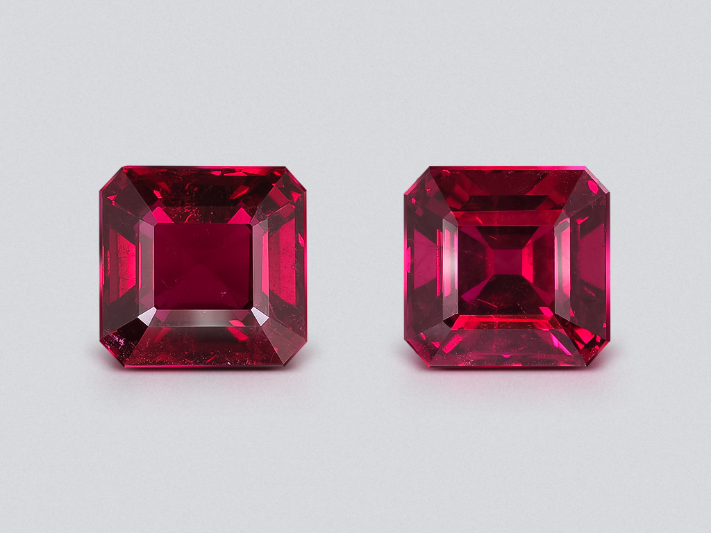 Pair of tourmalines rubellites asscher cut 16.50 carats, Africa Image №1