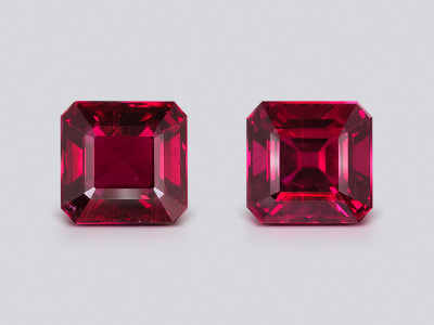 Pair of tourmalines rubellites asscher cut 16.50 carats, Africa photo
