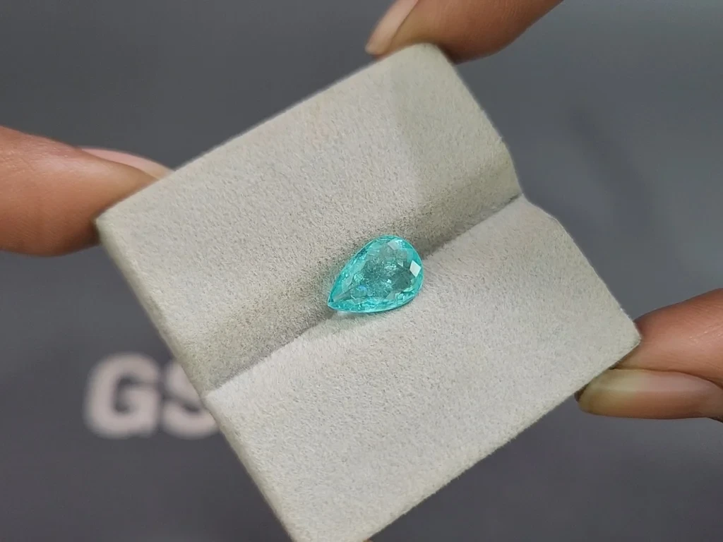 Neon Blue Paraiba tourmaline in pear cut 2.26 carats, Mozambique Image №4