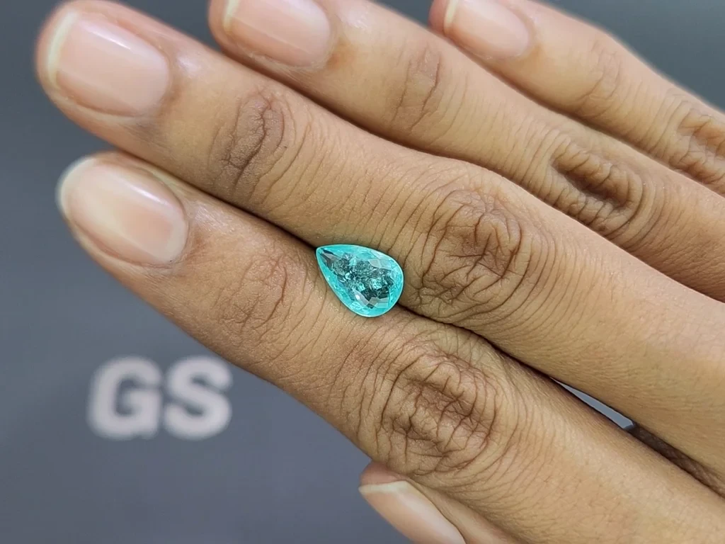 Neon Blue Paraiba tourmaline in pear cut 2.26 carats, Mozambique Image №2