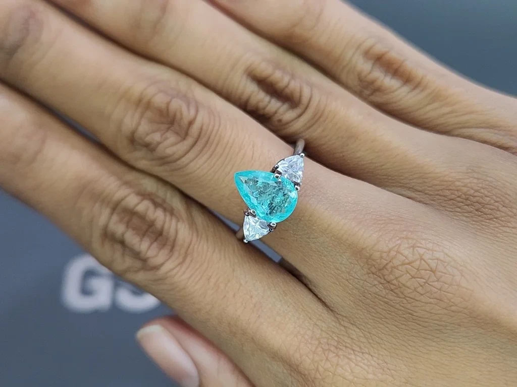Neon Blue Paraiba tourmaline in pear cut 2.26 carats, Mozambique Image №5