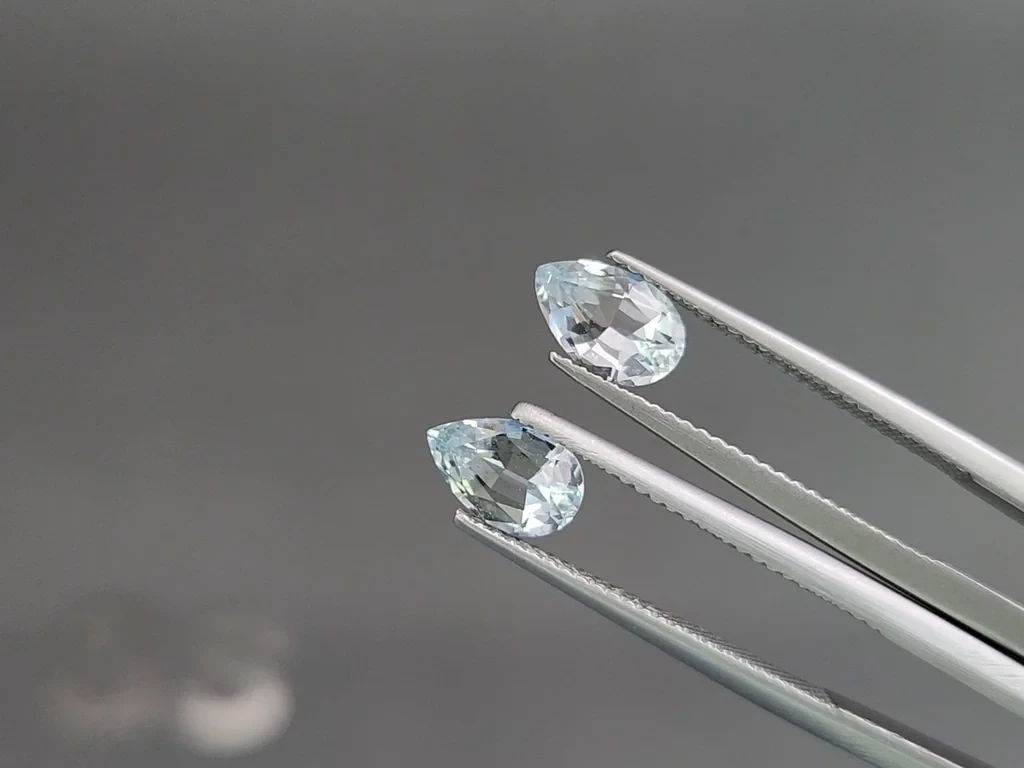 Set of aquamarines pear cut 2.63 carats, Madagascar Image №4